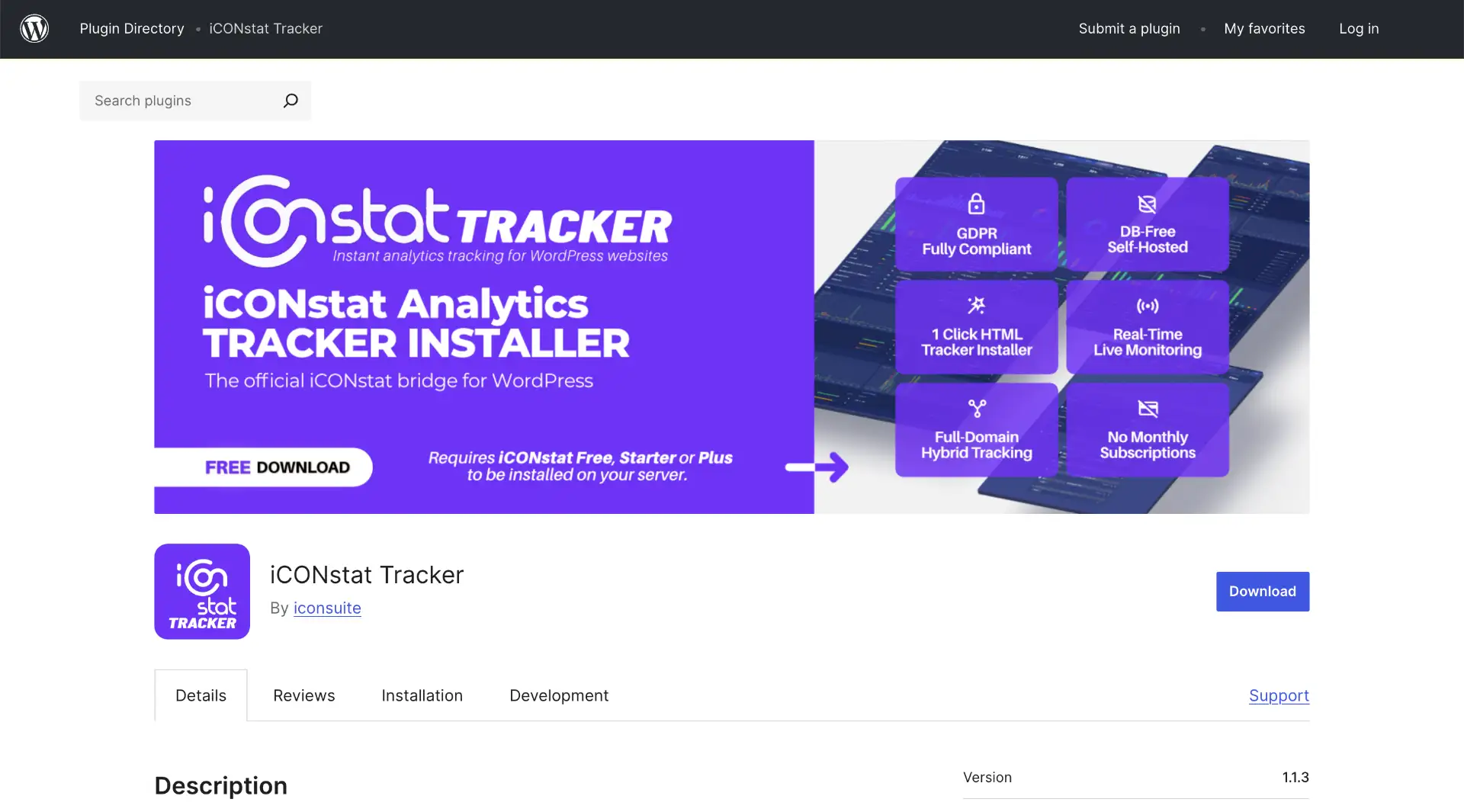 iCONstat Tracker su WordPress.org